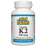 NATURAL FACTORS VITAMIN K2 съдържа: Поддържа здравето на зъбите. Значително намалява загубата на костната плътност. Спомага за правилното изграждане на костите. Регулира разпределението на калция.
