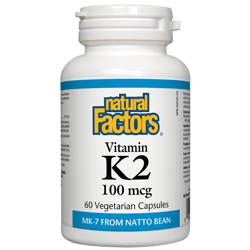 NATURAL FACTORS VITAMIN K2 съдържа: Поддържа здравето на зъбите. Значително намалява загубата на костната плътност. Спомага за правилното изграждане на костите. Регулира разпределението на калция.