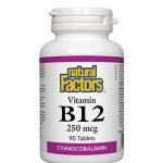 NATURAL FACTORS VITAMIN B-12 1000mcg x 90 tabl