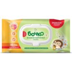 Бочко Бебешки влажни кърпички с лайка x90 бр