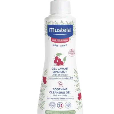 МУСТЕЛА Измиващ Гел за коса, тяло и чуствителна кожа 300мл. Измиващ гел за коса и тяло за бебета и деца с чувствителна и много чувствителна кожа. С успокояващи свойства, подходящ за употреба от 1-вия ден на раждането (1) (1) Включително новородени, изписани след интензивни грижи. ДОКАЗАНА ЕФЕКТИВНОСТ МУСТЕЛА ИЗМИВАЩ ГЕЛ ЗА КОСА И ТЯЛО: • Нежно почиства бебешката кожа: 100% (2a) • Усилва кожната бариера на новороденото: 95% (2б) • Успокоява дори крехката и незряла детска кожа: 98% (2б) (2) Тест проведен в реални условия на употреба под дерматологичен и педиатричен контрол с 60 бебета, на възраст над 28 дни (% на удовлетвореност; 2a: по метод на самооценка; 2б: мнение на педиатрите). Инструкции за употреба: Изсипете малко количество от МУСТЕЛА Измиващ Гел за коса, тяло и чуствителна кожа 300мл. в дланта си и нанесете върху косичката и тялото на детето, докато се образува пяна. Изплакнете с вода. • Формулата без аромати оставя едно много нежно ухание, омекотява кожата на бебето и прави косичката копринено мека. • Лесно се отмива. Съставки и натуралност: • Патентовани съставки от натурален произход: - Захари от авокадо: предпазват кожната бариера, хидратират и запазва богатството от кожни стволови клетки, с които се ражда бебето. - Шизандра: успокоява кожата и намалява кожната свръхчувствителност, подобрява външния вид и понижава дискомфорта при чувствителната кожа. • Без аромати • Много меки измиващи сърфактанти от натурален произход: нежно почистват, като запазват целостта на чувствителната кожа Продуктите на Mustela съдържат уникални иновативни формули с високо съдържание на натурални съставки, които нежно почистват, успокояват, хидратират и омекотяват. Всички продукти са хипоалергенни: не съдържат каквито и да било дразнещи субстанции и са специално разработени да свеждат до минимум риска от алергични реакции. Избирайки Мустела избирате продукт, който е безопасен и ефикасен и той ще остане такъв от първия до последния път, когато сте го ползвали. Мустела предлага иновативни продукти повече от 60 години. Те съхраняват и предпазват здравето на най-деликатната кожа на новородените, бебета, деца, както и на родилки и бременни жени.Техните продукти са с над 90% естествени съставки. Техните продукти се предлагат в над 100 страни по целия свят и са предпочитани от много жени и родители. Разгледайте повече на mustela.bg