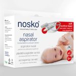 Nosko Аспиратор за нос за бебета, вакумен, с мек накрайник (за прахосмукачка и за уста)