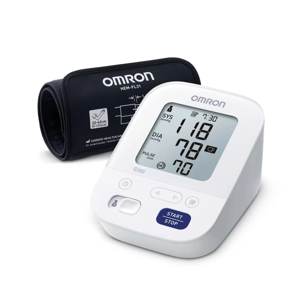 Omron M3 Comfort Апарат за кръвно налягане Omron M3 Comfort Апарат за кръвно налягане автоматичен 360° точност на измерване във всяка позиция около ръката Памет 2х60 измервания (за двама потребители с час и дата) Индикатор за правилно поставен маншет Индикатор за движение на тялото Скала и индикатори за ниво на кръвното налягане Открива неравномерна сърдечна дейност (аритмия) Функция за осредняване на последните 3 измервания Клинична валидация за общо население, за хора с диабет и за бременни жени Omron Healthcare помага на хората да живеят по-свободен и по-пълноценен живот. В областта на клинично доказаното и иновативно медицинско оборудване за здравен мониторинг  Omron Healthcare са световен лидер. Omron M3 Comfort Апарат за кръвно налягане автоматичен Те са на първо място в цифровите апарати за кръвно налягане. С техните 200 милиона продадени апарата за кръвно налягане. Omron помагат на хората да лекуват и управляват своите медицински състояния ефективно. Техните продукти са създадени с най-новите технологии, осигуряващи максимална точност и прецизност. Мисията на Omron? Седалището на Omron е в Киото, Япония. Тяхната мисия е да помагат за реализирането на здравословен и спокоен живот. Доказателсто за следването на тяхната мисия са именно иновативните продукти на Omron.Omron M3 Comfort Апарат за кръвно налягане автоматичен Иновативни продукти подходящи за всеки дом Omron предлагат широка гама продукти. Те включват апарати за кръвно налягане,  термометри, инхалатори, електронни везни и други. Екологични и устойчиви практики Бранда е посветен на запазване на екологичната устойчивост на компания. Те използват екологично чисти материали и се стремят да намалят въглеродния си отпечатък. Погрижете се за вашето здраве от рано и разгледайте разнообразната гама продукти на Omron  в нашия онлайн магазин aptekata.online ЧЕСТО ЗАДАВАНИ ВЪПРОСИ Как да избера правилния апарат за кръвно налягане на Omron? При избирането на правилния на апарат за кръвно налягане е важно да се консултирате със здравен специалист и да изберете модел, който да отговаря на вашите нужди и предпочитания. Omron предлага разнообразие от модели, включително модели за горна и долна ръка. Omron M3 Comfort Апарат за кръвно налягане автоматичен Каква е точността на апаратите за кръвно налягане на Omron? Апаратите за кръвно налягане на Omron са клинично доказани и осигуряват висока точност Много от тях са одобрени от здравни организации по целия свят. Мога ли да използвам продуктите на Omron, ако имам специфични здравословни състояния? Да, Omron предлагат продукти, които са подходящи за хора с различни здравословни състояния. Винаги се консултирайте с лекар преди да използвате нов медицински уред.Omron M3 Comfort Апарат за кръвно налягане автоматичен Какви са гаранционните условия на продуктите на Omron? Omron предлага различни гаранционни условия в зависимост от продукта. Обикновено гаранцията покрива производствени дефекти и предоставя сервизна поддръжка. Къде мога да закупя продуктите на Omron? Можете да закупите продуктите на Omron от лицензирани магазини и аптеки, както и онлайн в различни платформи, включително в нашия онлайн магазин aptekata.online.