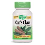 Natures Way Котешки Нокът 485mg x 100 таб Съдържание (в 3 капс.):                                                      дн.доза Кора от котешки нокът                        1,455 g                          4,365 g Въглехидрати                                              1 g                                3 g Енергийна стойност                                    5 Cal                       15 Cal Други съставки в Natures Way Котешки Нокът: Желатин (капсула), просо, магнезиев стерат. Приложение Natures Way Котешки Нокът: Допринася за нормалното функциониране на стомашно-чревния тракт,дихателните пътища, ставите, пикочо-половата и имунната системи. Забележка Natures Way Котешки Нокът: Да не се използва като заместител на разнообразното и пълноценно хранене. Да не се превишава препоръчителната дневна доза. Дозировка и приложение: По 3 капсули 2 - 3 пъти дневно, за предпочитане с храна. Съхранение: На хладно и сухо място, недостъпно за деца! Годност и партида: Виж опаковката. Natures Way е лидер в индустрията на хранителните добавки. Тя е основата през 1969 година. Мисията на Natures Way е да осигури хранителни добавки с натурални и високо качествени съставки. Natures Way Котешки Нокът Фокусът на Natures Way е чистотата и ефективността на техните продукти. Те са първата компания преработваща билки. Притежава съоражение кла OTC(1983) Natures Way е първият билкова бранд който притежава сертификати Non-GMO и TRU-ID™. Това гаранитира за чистотата на състава и безпасния произход на използваните суровини. TRU-ID е първата и независима тестова програма. Тя изполва ДНК биотехнологии за удостоверяване на автентичността и качеството на използваните билкови продукти.  Non-GMO Project е независима тестова програма, която е ангажирана с най-добрите практики за тестване и предоставяне на продуктите без ГМО. Погрижете се за вашето здраве от рано и разгледайте разнообразната гама продукти на Natures Way  в нашия онлайн магазин aptekata.online