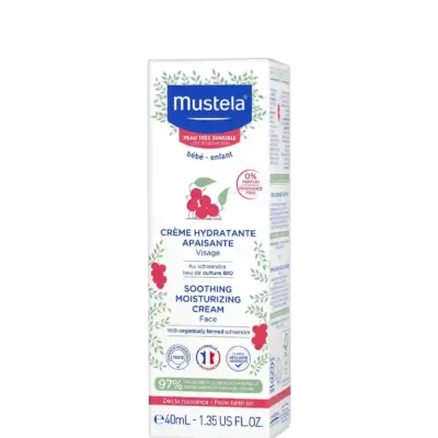 Мустела Крем за Лице за чувствителна и много чувствителна кожа 40мл • МУСТЕЛА КРЕМ ЗА ЛИЦЕ- Осигурява моментален и дълготраен хидратиращ ефект върху бебешката кожа. • Успокоява и подобрява външния вид на кожата, понижава кожната свръхчувствителност и усещането за опъване, характерни за чувствителната кожа • Предпазваща текстура с ефект „като втора кожа“ Безопасност от 1-вия ден на раждането: • Много добра поносимост • Без аромати ДОКАЗАНА ЕФЕКТИВНОСТ: • Бърза хидратация: 99% (2a) • Дълготрайна хидратация: 94% (2a) • Усилва кожната бариера и успокоява чувствителната кожа: 95% (2б) Тест проведен в реални условия на употреба под дерматологичен и педиатричен контрол с 110 бебета, на възраст над 28 дни (% на удовлетвореност; 2a: по метод на самооценка; 2б: мнение на педиатрите). Инструкции за употреба на Мустела Крем за Лице за чувствителна и много чувствителна кожа: Нанасяйте сутрин и вечер върху добре почистената кожа на лицето • Лека, флуидна текстура, която омекотява бебешката кожа • Предпазваща текстура с ефект „като втора кожа“ Съставки и натуралност: • Патентовани съставки от натурален произход: - Захари от авокадо: предпазват кожната бариера, хидратират и запазват богатството от кожни стволови клетки, с които се ражда бебето. - Шизандра: успокоява кожата и намалява кожната свръхчувствителност, подобрява външния вид и понижава дискомфорта при чувствителната кожа. Продуктите на Mustela съдържат уникални иновативни формули с високо съдържание на натурални съставки, които нежно почистват, успокояват, хидратират и омекотяват. Всички продукти са хипоалергенни: не съдържат каквито и да било дразнещи субстанции и са специално разработени да свеждат до минимум риска от алергични реакции. Избирайки Мустела избирате продукт, който е безопасен и ефикасен и той ще остане такъв от първия до последния път, когато сте го ползвали. Мустела предлага иновативни продукти повече от 60 години. Те съхраняват и предпазват здравето на най-деликатната кожа на новородените, бебета, деца, както и на родилки и бременни жени.Техните продукти са с над 90% естествени съставки. Техните продукти се предлагат в над 100 страни по целия свят и са предпочитани от много жени и родители. Разгледайте повече на mustela.bg