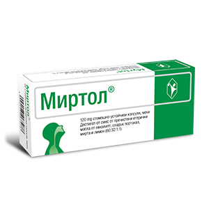 МИРТОЛ при бронхит и синуит капсули 120мг х 20