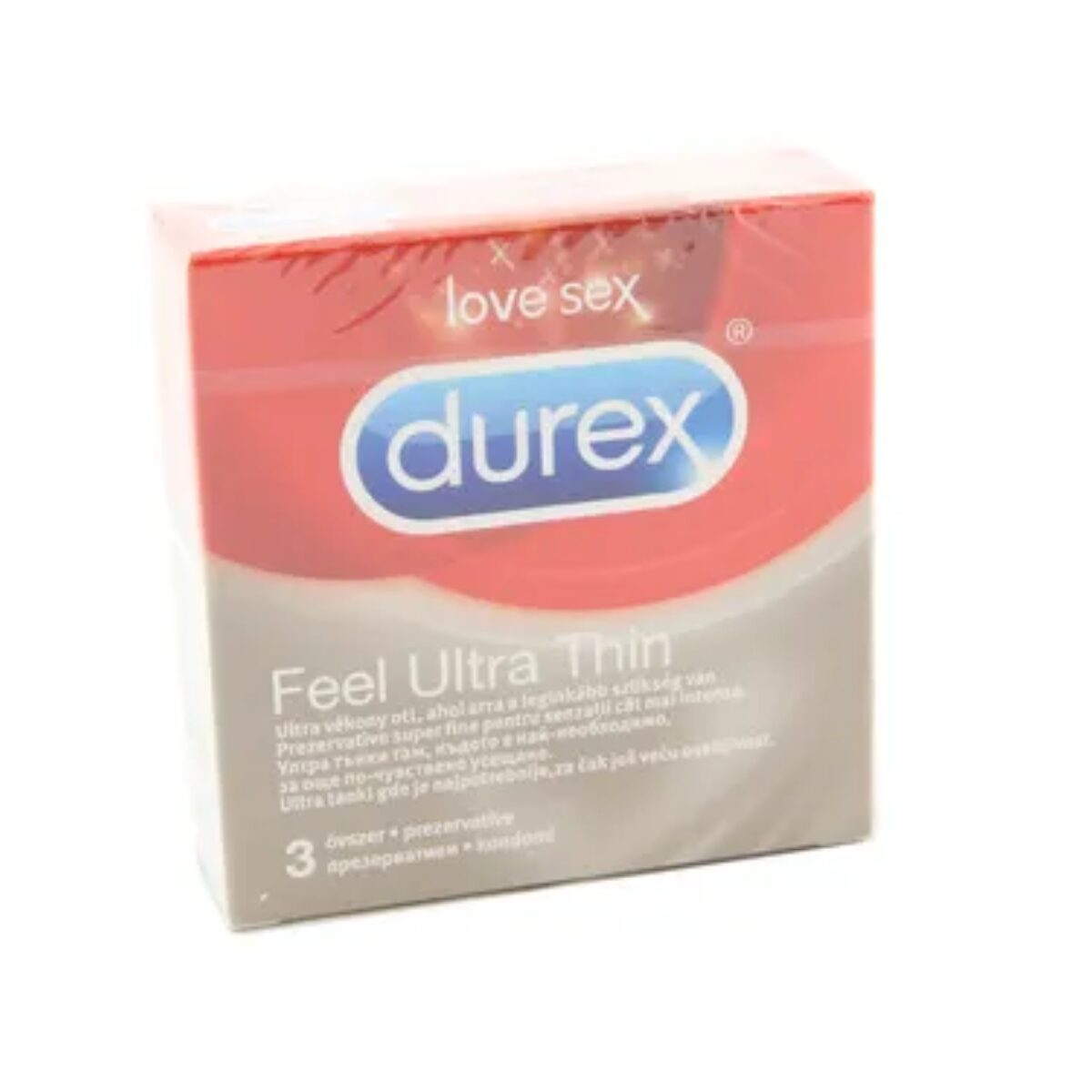 Durex Feel Ultra Thin Червено-розов x3 броя