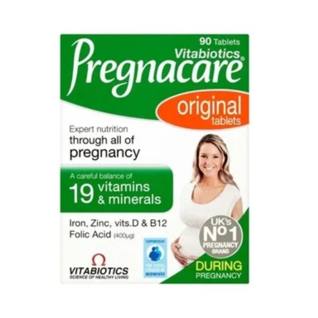 Pregnacare Original Витамини за бременни х30 таблетки Vitabiotics Pregnacare Original Витамини за бременни на британската фармацевтична компания Витабиотикс е най- популярната и ползваща се с доверие в Англия, а вече и в България, добавка, която допълва хранителния режим на жените плануващи да имат бебе или вече са бременни, както и през целия период на бременност. Научно разработена формула съдържаща 19 незаменими витамина и минерала, съдържа витамин В 12, фолиева киселина с точно препоръчваното количество за развитието на плода. Други витамини и минерали необходими за протичането на здрава бременност също са намерили своето място в тази формула. Витамините за бременни Pregnacare® е внимателно разработена от експерти, така че всички съставки да са с нива напълно безопасни за бременната а и плода.Pregnacare Original Витамини Препоръчително съдържание на фолиева киселина от 400 mcgМинистерството на здравеопазването препоръчва на жените, които планират да имат бебе, да приемат хранителна добавка, съдържаща 400mcg фолиева киселина от момента, от който започват да правят опити за забременяване до дванайстата седмица от бременността. Точно това е количеството на фолиева киселина, която се съдържа в Pregnacare, като се има предвид, че фолиевата киселина е важна също и след първите дванадесет седмици. Освен че подпомага нормалното развитие на невралната тръба и нервната система, фолиевата киселина е необходима и за растежа плода и е жизненонеобходима за деленето на клетките от една единствена клетка до напълно добре развито бебе.Pregnacare Original Витамини Повече от фолиева киселина – с Витамин В12 и други основни минералиГолям брой изследвания показват колко е важно да се осигури правилния прием на различни витамини и минерали по време на цялата бременност и като част от грижите след това. Pregnacare предоставя гама от хранителни добавки в добре балансирано количество за общото поддържане на организма. Някои мултивитамини за бременни жени не съдържат всички важни основни минерали като незаменимите цинк и желязо, но с Pregnacare Вие можете да бъдете сигурни, че всички необходими минерали са осигурени за Вашия хранителен режим и то в умерено съдържание.Pregnacare Original Витамини В Прегнакеър Оригинал е избегната високата доза желязо, която не е препоръчителнаЗа разлика от много хранителни добавки за бременни съдържащи желязо, формулата на Pregnacare беше специално разработена с идеалното, умерено съдържание на желязо. Не се препоръчват високи нива на желязо, освен ако няма специални изисквания, поставени от Вашия доктор.Pregnacare Original Витамини Преди зачеванетоПрегнакеър Оригинал се препоръчва и преди зачеването на бебето за изграждане на запаси от хранителни вещества, като например желязо, при жени, които правят опити за забременяване. Поддържането на правилен хранителен режим е важен за подготовка на тялото на жената за допълнителните изисквания, на които е подложено по време на бременност. Някои хранителни вещества като фолиева киселина, витамин B12 и цинк също са от голямо значение от първия момент на зачеването за развитието на невралната тръба и клетъчното делене.Pregnacare Original Витамини През целия период на бременносттаПравилният хранителен режим е жизненоважен важен по време на цялата бременност, не само през първите 12 седмици. Желязо, витамини от групата B и фолиева киселина са особено важни за кръвообразуването в по-късния период на бременността , когато майката трябва да произвежда допълнителни червени кръвни клетки за осигуряването на нова кръв за бебето. Приемът на Pregnacare може да започне по всяко време на бременността. Продуктът е изключително подходящ при кърменеПо време на кърмене е необходим оптимален хранителен режим с цел подпомагане производството на кърма и попълване на резервите от витамини и минерали на майката. Цинкът е важен за производството на майчино мляко, а витамин К е важен за поддържане на здравословно количество на кръвосъсирващи протеини в организма на бебето. Антиоксидантните витамини в майчиното мляко, като витамин Е, също са важни за имунната система на бебето.Pregnacare Original ВитаминиPregnacare Original Витамини Витамин D при бременностМинистерството на здравеопазването препоръчва на всички бременни жени и кърмачки да приемат добавка, съдържаща 10mcg витамин D, което количество се съдържа в ПРЕГНАКЕЪР ОРИГИНАЛ / PREGNACARE ORIGINAL.Pregnacare Original Витамини Витамин E при бременностВитамин E е основна добавка, жизненоважна за здрава кожа, нерви, сърце и кръвообръщение, мускули и червените кръвни клетки. Pregnacare съдържа препоръчвания прием от 4mg. Присъства в натурална форма, която се абсорбира по-добре от майката и се транспортира до плода, отколкото синтетичния витамин Е.Pregnacare Original Витамини Прегнакеър Оригинал съдържа: Активни съставки: Витамин D3, витамин витамин С, фолиева киселина , витамин К, желязо, магнезий, цинк, селен, йод, биотин, мед и др.Pregnacare Original Витамини Помощни вещества: Калциев фосфат, микрокристална целулоза, кармелоза натриева сол. Разгледайте и другите продукти от категорията Мултивитамини за Бременни. Регистрирайте се в нашата онлайн аптека и ще може да получавате седмичния ни бюлетин с актуални за сезона предложения, промоции и нови продукти на супер атрактивни цени. Ако имате нужда от консултация, насреща е квалифициран магистър-фармацевт, който може да ви насочи към продуктите, с които да постигнете желания ефект. Не се колебайте да оставите запитване по всяко едно време от денонощието. Ако поръчате продукти при определени условия получавате безплатна доставка, а повече информация може да получите в секцията Доставка.Pregnacare Original Витамини Една таблетка Прегнакеър Оригинал дневно с или веднага кслед основното хранене. Приемете с пълна чаша вода или друга напитка. Pregnacare® трябва да се приема само на пълен стомах.Pregnacare Original Витамини Vitabiotics е утвърдена британска компания с дългогодишен опит в разработването на висококачествени хранителни добавки и витамини. Те се отличават с безопасност и ефективност. Техните продукти отговарят на най-високите международни стандарти и се базират на съвременни научни изследвания. Vitabiotics е лидер в създаването на иновативни формули, които подпомагат репродуктивното здраве на мъжете и жените. Техните пренатални витамини предлагат важни хранителни вещества, които са от съществено значение за здравето на бъдещите майки и развитието на плода. Продуктите им също така са създадени с оглед на нуждите на костната система и зрението, като осигуряват подкрепа за поддържане на здравето на костите и доброто зрение в напреднала възраст. Компанията е известна и с витаминните комплекси, предназначени за активни хора. Независимо дали сте спортист или водите активен начин на живот, тези добавки спомагат за повишаване на енергията, издръжливостта и възстановяването след физически натоварвания. Vitabiotics предлага решения за здравословен и балансиран начин на живот, които отговарят на нуждите на различни възрастови и физиологични групи. Защо да изберете Аптеката Oнлайн? В Аптеката Онлайн може да се насладите на богата гама от медикаменти, хранителни добавки и други здравни продукти. Включително можете да намерите разнообразие от продукти за профилактика и лечение на сезонни заболявания като грип и настинки. Нашата аптека се стреми да предложи на клиентите не само достъпни цени, но и качествени продукти, които да помогнат за укрепване на имунитета и здравето като цяло. Освен това, в Аптеката Онлайн предлагаме и специална лоялна програма.,Тя важи за всички продукти дори и намалените. Чрез нея събирате точки при всяка покупка. Тези точки можете да използвате за намаления при следващи покупки, условията може да разгледате в страницата ни за лоялна програма. Трупате точки само, ако сте вписани в своя профил. С пазаруването в Аптеката Онлайн получавате допълнителни предимства като безплатна доставка при определени поръчки и възможността да пазарувате по всяко време на денонощието, без да се съобразявате с работно време. Това ви осигурява максимално удобство и бърз достъп до продуктите, от които се нуждаете. Ние разбираме важността на качествената грижа за здравето и затова нашите продукти са внимателно подбрани и с доказана ефективност. В Аптеката Онлайн ще намерите всичко необходимо за вашето здраве на едно място, независимо дали става дума за витамини, минерали, лекарства или продукти за козметична грижа. Изберете Аптеката Онлайн за надеждност, удобство и сигурност при пазаруването на здравни продукти!