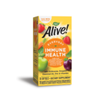 Alive Immune Health x 30 софтгел капсули Alive! Immune Health е висококачествен продукт в подкрепа на имунитета. Натуралната формула съдържа витамини А, С и D, минерала цинк и екстракти от ехинацея и риган. Основни ползи: Притежава мощни имуностимулиращи, противовъзпалителни и болкоуспокояващи действия. Спомага срещу вирусни респираторни инфекции. Допринася за намаляване риска от преминаване на вирусната респираторна инфекция в бактериална. Съдейства за улесняване извеждането на секретите. Облекчава симптомите при бронхит, възпалено гърло, кашлица с неясен произход и други състояния на дихателната система Alive Immune Health съдържа едни от най-важните за имунитета витамини: А, C и D, минерала цинк, екстракт от ехинацея и масло от риган – билки с мощни противовирусни и антибактериални ефекти. Екстрактът от ехинацея оказва благоприятно влияние при инфекции на горните дихателни пътища, грип и обикновена простуда, инфекции на пикочните пътища, и други състояния. Alive Immune Health Маслото от риган е едно от най-мощните средства с естествени антибиотични ефекти. Влияе положително срещу настинка, нарушено храносмилане и разстроен стомах. Alive Immune Health Витамин С в продукта стимулира съпротивителните сили на организма и спомага за увеличаване на жизнеността и енергията. Витамин D допринася за нормалното състояние на костите, хрущялите, зъбите и венците. Цинкът подпомага имунната система, зрението и нормалното функциониране на дихателните пътища. Продуктът Alive Immune Health на Nature’s Way допринася за превенция срещу простуда, грип и респираторни проблеми и намаляват продължителността на боледуването. Съставки на Alive Immune Health: В 1 капс.: Дн. доза: Витамин А (ретинил палмитат) 900 µg 900 µg Витамин С 90 mg 90 mg Витамин D3(холекалциферол) 20 µg 20 µg Цинк (оксид) 5.5 mg 5.5 mg Ехинацея пурпурея (въздушни части) 150 mg 150 mg Риган масло (надземни части) 20 mg 20 mg Orchard Fruits™ & Garden Veggies -  смес екстракти от плодове и градински зеленчуци: Спанак, грах, зеле, карфиол, aспержи, броколи, брюкселско зеле, краставица, домат, червено цвекло, морков, ябълка, aкай, череша, грозде, малина, банан, синя боровинка, ананас, ягода, червена боровинка 50 mg 50 mg Слънчогледово олио, желатин, глицерин, пчелен восък, пречистена вода, слънчогледов лецитин, анато за цвят. Alive Immune Health Не съдържа: глутен, дрожди, пшеница. Хранителна добавка, 30 софтгел капсули. Дозировка и приложение Приложение на Alive Immune Health: Допринася за нормалното функциониране на имунната система. Забележка: При бременност или кърмене, консултирайте се с лекар преди употреба. Не се препоръчва за лица, страдащи от автоимунни заболявания. Лица с алергия към растения от сем. Кръстоцветни да използват с повишено внимание. Да не се използва като заместител на разнообразното и пълноценно хранене. Да не се превишава препоръчителната дневна доза. Alive Immune Health При бременност или кърмене, консултирайте се с лекар преди употреба. Дозировка: За възрастни: По 1 капсула дневно. Съхранение: На хладно и сухо място, недостъпно за деца! Годност и партида: Маркирани на опаковката. Производител: Nature’s Way products, Inc, USA. Natures Way е лидер в индустрията на хранителните добавки. Тя е основата през 1969 година. Мисията на Natures Way е да осигури хранителни добавки с натурални и високо качествени съставки. Alive Immune Health Фокусът на Natures Way е чистотата и ефективността на техните продукти. Те са първата компания преработваща билки. Притежава съоражение кла OTC(1983) Natures Way е първият билкова бранд който притежава сертификати Non-GMO и TRU-ID™. Това гаранитира за чистотата на състава и безпасния произход на използваните суровини. Alive Immune Health Alive Immune Health TRU-ID е първата и независима тестова програма. Тя изполва ДНК биотехнологии за удостоверяване на автентичността и качеството на използваните билкови продукти.  Non-GMO Project е независима тестова програма, която е ангажирана с най-добрите практики за тестване и предоставяне на продуктите без ГМО. Погрижете се за вашето здраве от рано и разгледайте разнообразната гама продукти на Natures Way  в нашия онлайн магазин aptekata.online
