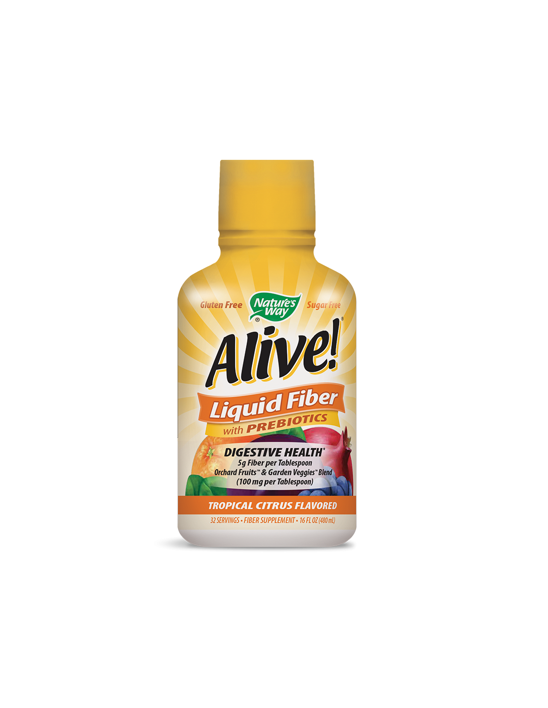 Natures Way Течни фибри с пребиотици Алайв! 480 ml, 32 дози (с цитрусов вкус)