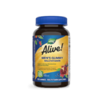 Alive Мултивитамини за мъже, 60 желирани таблетки Alive! Men’s Gummy Complete Multivitamin 60 желирани таблетки Alive Мултивитамини за мъже е специализирана формула създадена в подкрепа на мъжкото здраве. Поддържа имунната система, тонуса, физическата издръжливост и сила. Основни ползи на  Alive Мултивитамини за мъже: Допринася за поддържане на нормалното състояние на сърдечно-съдовата и имунната система. Притежава подкрепящо действие при функционирането на простатата. Намалява влиянието на стреса върху психиката. Подсилва костите и мускулите. Спомага за по-голяма физическа издръжливост. Редуцира времето за възстановяване след тежки физически натоварвания. Специално балансираната формула за мъже до 50 години Alive Мултивитамини за мъже съдържа 15 витамина и минерали, холин и инозитол и смес от плодове от овощни градини и градински зеленчуци. Подсладена е с тапиока и сироп от захарна тръстика. Не съдържа глутен, желатин, дрожди, пшеница, млечни продукти, яйца, ядки и е подходяща за вегетарианци. А желираните таблетки са с приятен вкус и лесни за сдъвкване. Alive Мултивитамини за мъже Съставки: В 1 табл.: Дн. доза: Витамин А (ретинил палмитат) 450  µg 450  µg Витамин С (аскорбинова киселина) 56 mg 56 mg Витамин D3 (холекалциферол) 10 µg 10 µg Витамин Е (d-алфа токоферил ацетат) 7.5 mg 7.5 mg Тиамин (витамин В1) / тиамин хидрохлорид 150 µg 150 µg Рибофлавин (витамин В2) 162.5 µg 162.5 µg Ниацин (ниацинамид) 2 mg 2 mg Витамин В6 (пиридоксин HCI) 2.15 mg 2.15 mg Фолат (като 120 µg фолиева киселина) 200 µg 200 µg Витамин В12 (цианокобаламин) 3 µg 3 µg Биотин 15 µg 15 µg Пантотенова киселина (калциев d-пантотенат) 2.5 mg 2.5 mg Йод (калиев йодид) 75 µg 75 µg Цинк (цитрат) 1.8 mg 1.8 mg Селен (натриев селенат) 43.15 µg 43.15 µg Натрий 7.5 mg 7.5 mg Orchard Fruits™/ Garden veggies Смес от овощни плодове и градински зеленчуци (пудра): Портокал, черна боровинка, нар, синя слива, ягода, круша, ябълка, малина, череша, ананас, тиква, грозде, Акай бери, банан, червена боровинка; морков, червено цвекло, карфиол, аспрежи, брокколи, брюкселско зеле, цветно зеле, краставица, грах, спанак, домат. цветно зеле, краставица, грах, спанак, домат. 50 mg 50 mg Ликопен 250 µg 250 µg Инозитол 20 µg 20 µg Калории 10 10 Въглехидрати 2.5 g 2.5 g Захари 2 g 2 g от които добавени захари 2 g 2 g Глюкозен сироп, захар, пречистена вода, пектин, натриев цитрат, лимонена киселина, натурални аромати, зеленчуков и плодов сок за цвят, кокосово масло, карнаубски восък. Alive Мултивитамини за мъже Не съдържа: Глутен, желатин, дрожди, пшеница, млечни продукти, яйца,ядки. Подходящо за вегетарианци.Отклонения в цвета на таблетката са възможни. Alive Мултивитамини за мъже Приложение: Допринася за нормалното функциониране на мъжкия организъм. Забележка: Да не се използва като заместител на разнообразното и пълноценно хранене. Да не се превишава препоръчителната дневна доза. Дозировка и приложение: По 1 желирана таблетка дневно. Съхранение: На хладно и сухо място, недостъпно за деца! Избягвайте излагането на опаковката на горещо и слънчево място. Годност: Маркирани на етикета на опаковката. Производител: Nature’s Way products, Inc , USA Natures Way е лидер в индустрията на хранителните добавки. Тя е основата през 1969 година. Мисията на Natures Way е да осигури хранителни добавки с натурални и високо качествени съставки. Фокусът на Natures Way е чистотата и ефективността на техните продукти. Те са първата компания преработваща билки. Притежава съоражение кла OTC(1983) Natures Way е първият билкова бранд който притежава сертификати Non-GMO и TRU-ID™. Това гаранитира за чистотата на състава и безпасния произход на използваните суровини. Alive Мултивитамини за мъже TRU-ID е първата и независима тестова програма. Тя изполва ДНК биотехнологии за удостоверяване на автентичността и качеството на използваните билкови продукти.  Non-GMO Project е независима тестова програма, която е ангажирана с най-добрите практики за тестване и предоставяне на продуктите без ГМО. Погрижете се за вашето здраве от рано и разгледайте разнообразната гама продукти на Natures Way  в нашия онлайн магазин aptekata.online