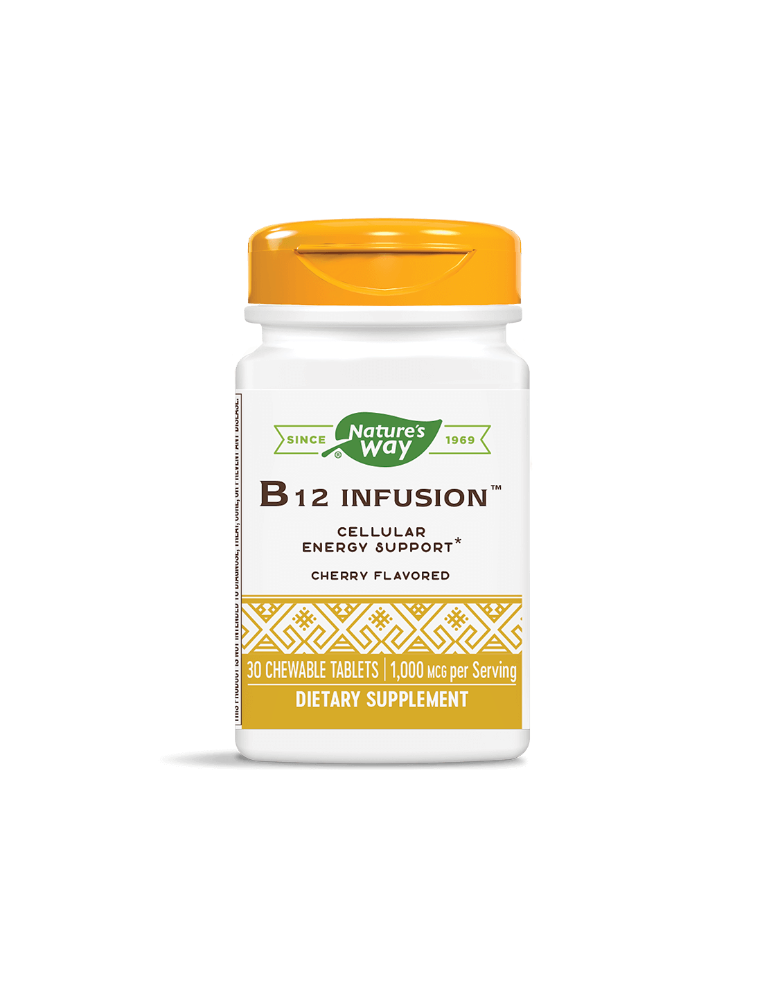 Natures Way Витамин В12 (Метилкобаламин) - Неврологична и сърдечно-съдова функция, 1000 mcg, 30 дъвчащи таблетки