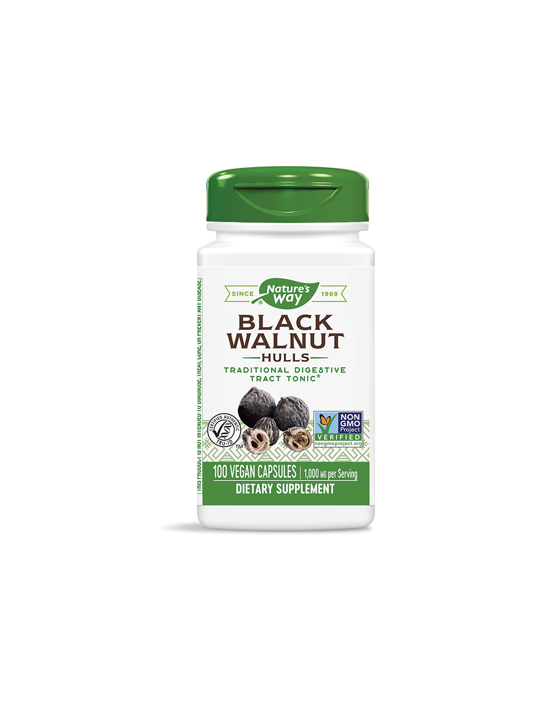 Natures Way Черен орех (шушулки) - Срещу чревни паразити и чревна кандидоза, 500 mg, 100 капсули