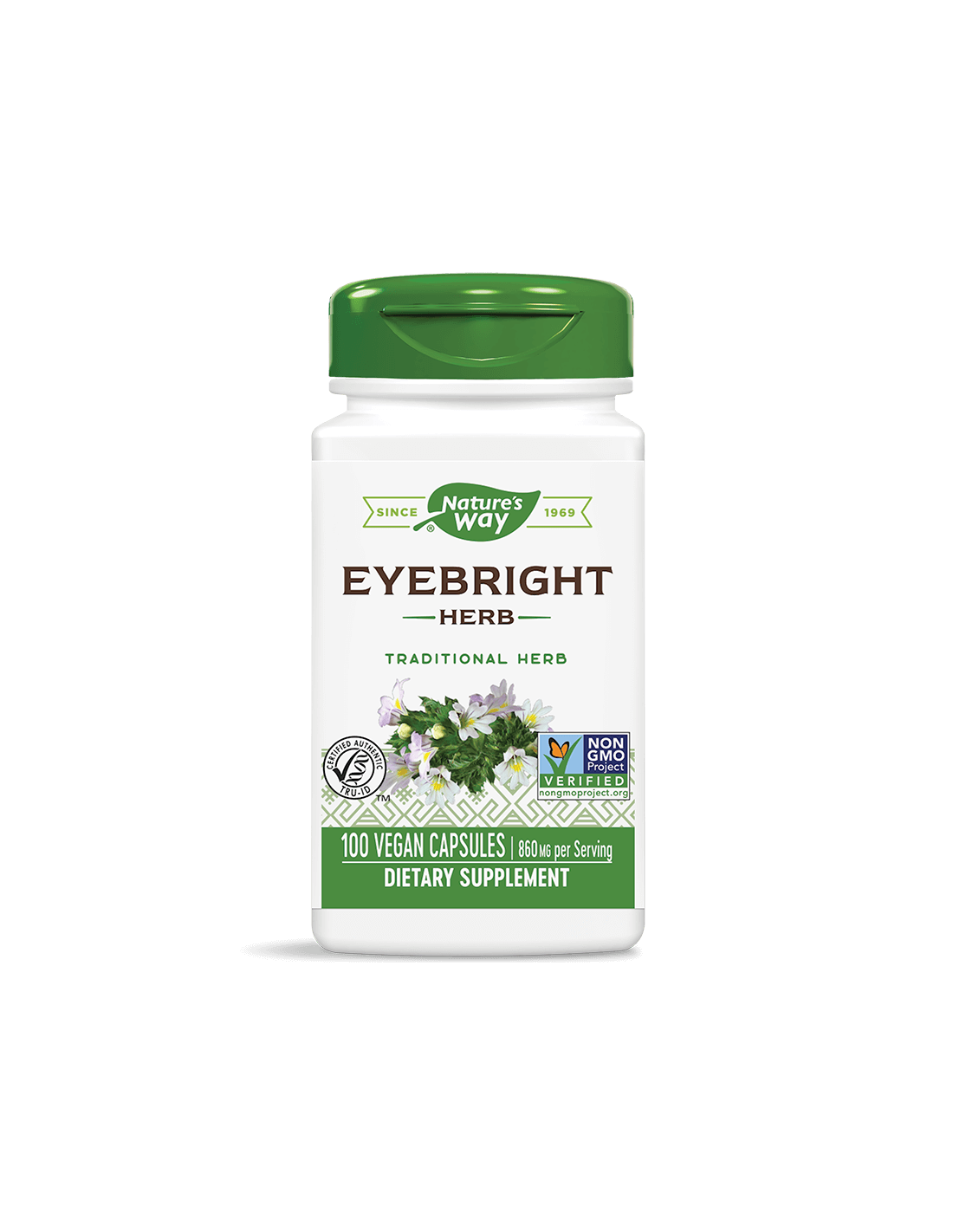 Natures Way Eyebright Herb - Очанка – билка за здрави очи, 430 mg, 100 капсули