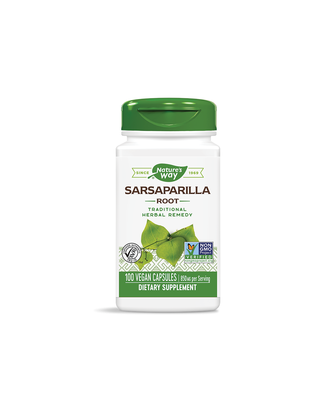 sarsaparila-koren-850-mg.png Natures Way Sarsaparilla Root/ Сарсапарила (корен) 425 mg x 100 капсули - Image 1