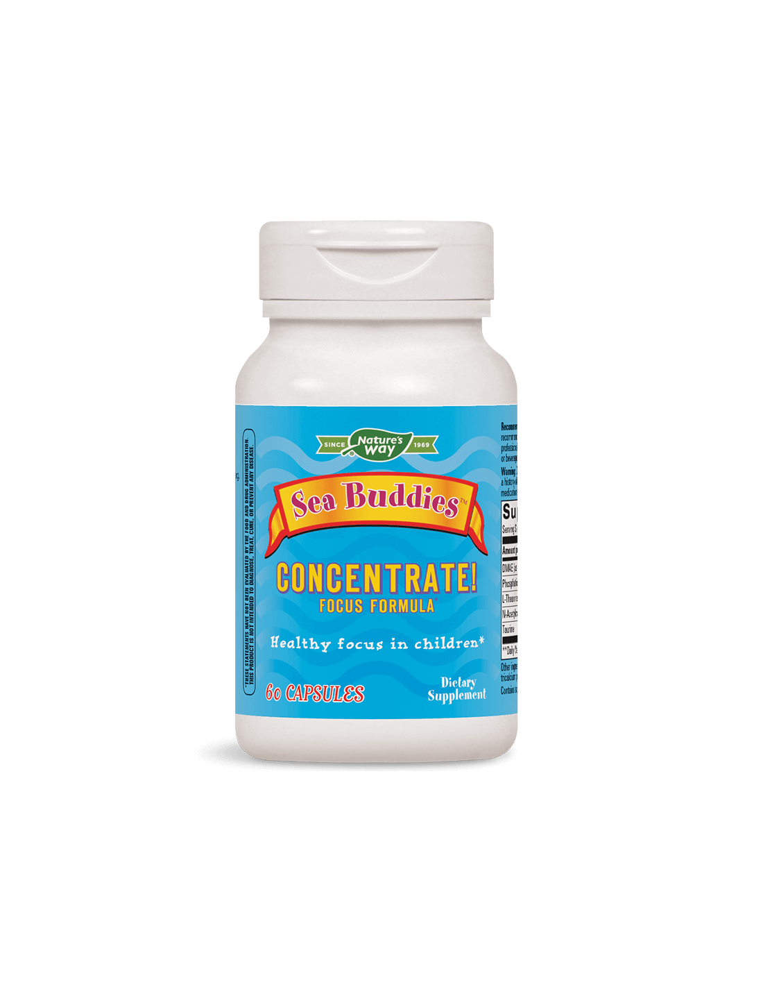 Natures Way Фокус формула за деца Sea Buddies, 60 капсули
