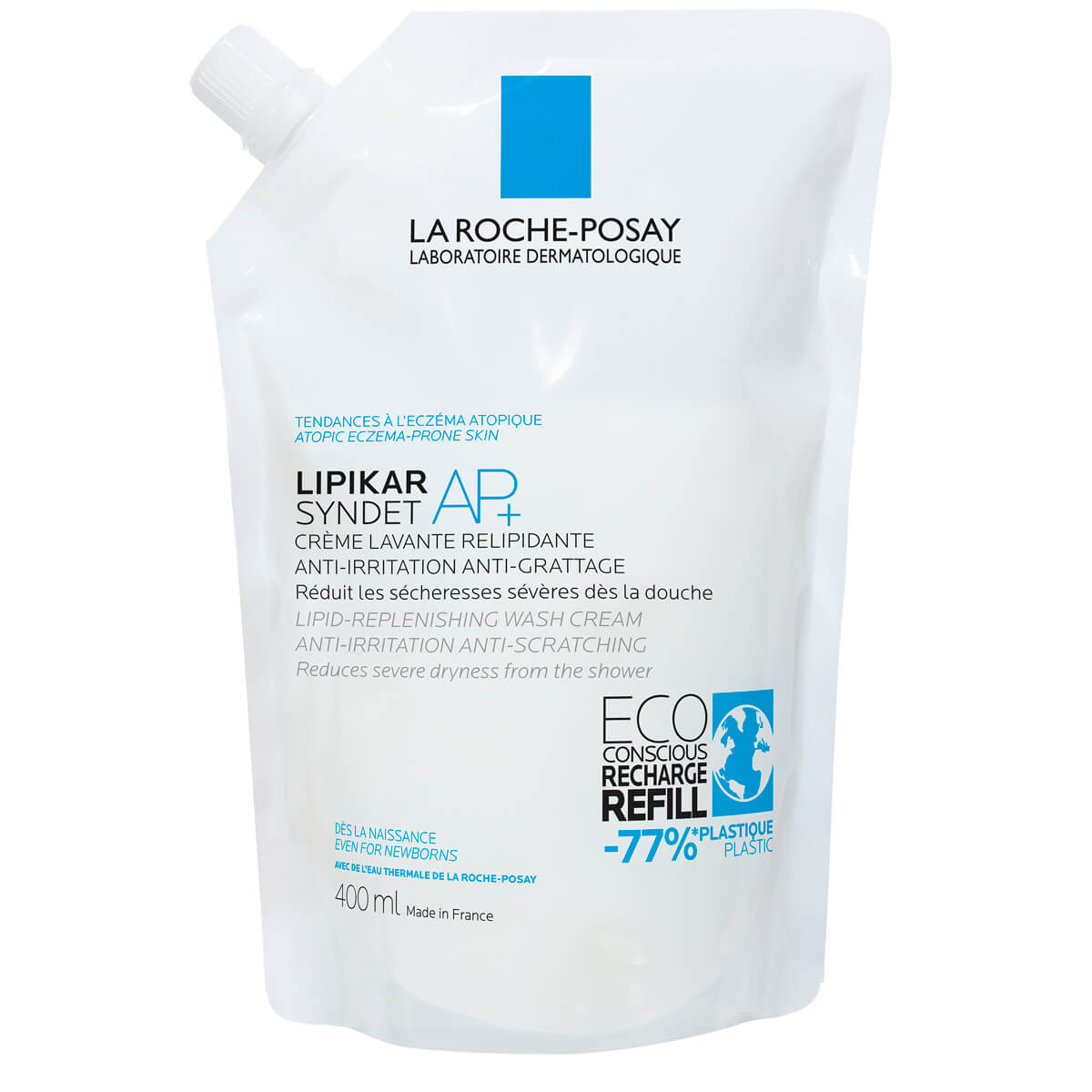 ПРОМО La Roche-Posay Lipikar Syndet AP+ Измиващ крем за лице и тяло за суха и атопична кожа против раздразнения и сърбеж, EKO ОПАКОВКА, 400 мл 3337875735766