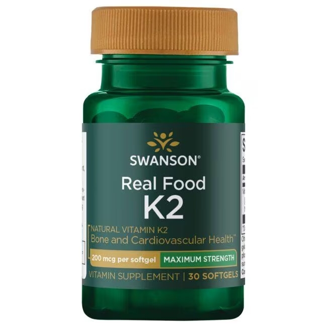 Real_Food_Vitamin_K2-Maximum_Strength.jpg Swanson Витамин K2 максимална сила 30 софт гел капсули - Image 1