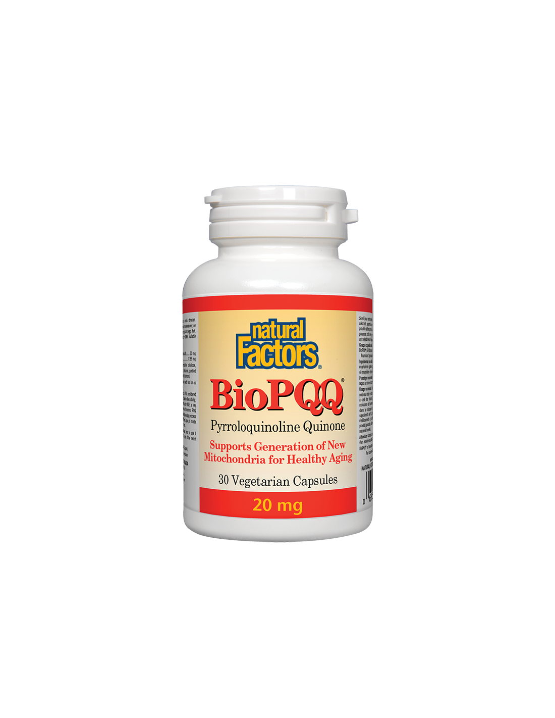 biopqq-pirolokvinolin-kvinon-20-mg.png BioPQQ®/ Пиролоквинолин квинон 20 mg х 30 капсули Natural Factors - Image 1