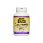 Coenzyme Q10 All-Natural Form - Коензим Q10 (Антиоксидант и кардиопротектор), 200 mg, 30 софтгел капсули Natural Factors
