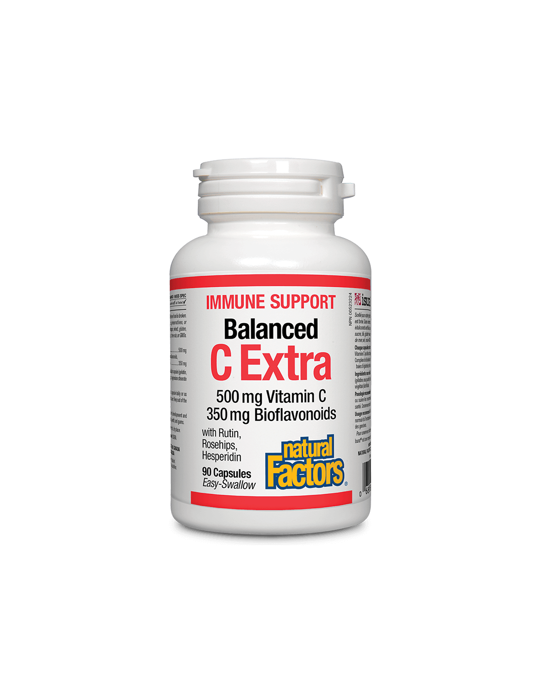 immune-support-balanced-c-extra-vitamin-bioflavonoiden-kompleks-90-kapsuli.png Immune Support Balanced C Extra / Витамин С (500 mg) и биофлавоноиди (350 mg), 90 капсули Natural Factors - Image 1