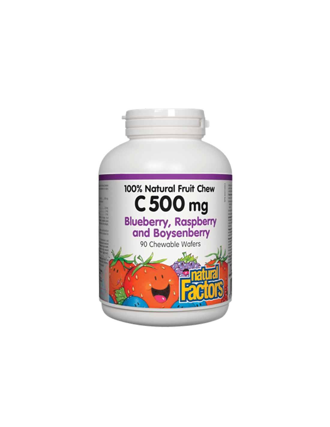 vitamin-c-berries-500-mg.png Vitamin C/ Витамин С 500 mg х 90 дъвчащи таблетки с вкус на горски плодове Natural Factors - Image 1
