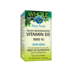 Витамин D3 за вегани - Vitamin D3, vegan, bioenhanced Whole Earth & Sea® 1000 IU, 90 капсули Natural Factors