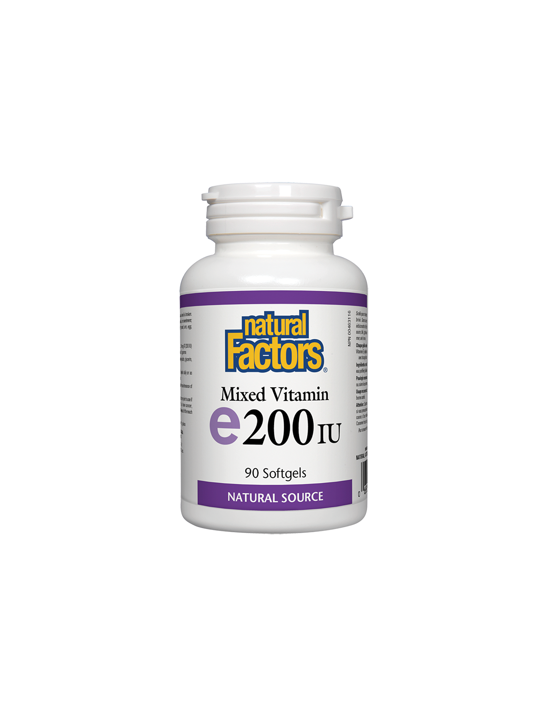 vitamin-e-100-mg-mixed-tocopherols.png Vitamin E/ Витамин E (токофероли микс) 200 IU х 90 софтгел капсули Natural Factors - Image 1