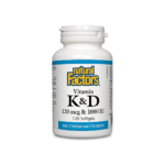 Витамин К2 120 mcg  и D3 1000 IU – здраве за костите и кръвоносните съдове, 120 софтгел капсули Natural Factors