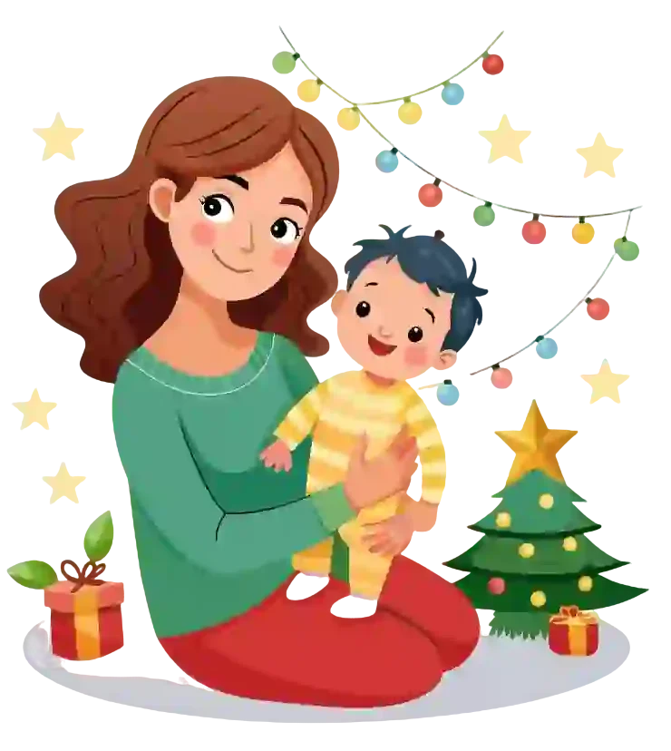 Коледни подаръци за мама и бебе