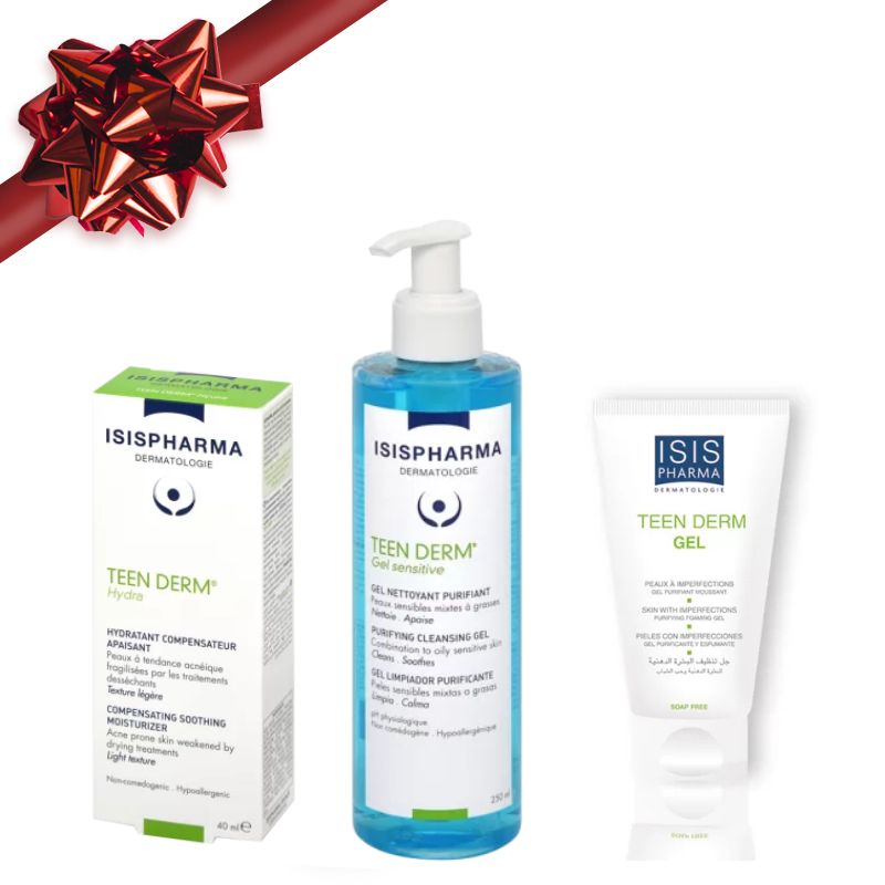 Защо да изберете ISISPHARMA Teen Derm Коледен комплект? Създайте ефективна грижа за мазна и проблемна кожа с нашия специален ISISPHARMA Teen Derm Коледен комплект. Комплектът включва три висококачествени продукта, които хидратират, почистват и възстановяват кожата, като я правят гладка, свежа и здрава.