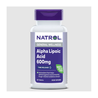 Natrol Алфа липоева киселина Удължено Освобождаване 600mg - Антиоксидант х45 Какво представлява Natrol Алфа липоева киселина Удължено Освобождаване? Алфа Липоевата Киселина е ефикасен продукт с мощно антиоксидантно действие, неутрализиращ влиянието на свободните радикали в организма и предпазващ клетките от евентуално увреждане. В своята същност алфа-липоевата киселина представлява мастна киселина, необходима на тялото в процеса на енергийно производство за поддържане на нормалните жизнени функции. В спортно-здравните среди алфа-липоевата киселина се е утвърдила като изключително мощен антиоксидант, фокусирал свойствата си към облекчаване процесите на стареене. Natrol Алфа липоева киселина Удължено Освобождаване Тя взима участие в трансформирането на глюкозата (кръвната захар) в запас от енергия. Алфа-липоевата киселина е сред най-предпочитаните и използвани продукти за увеличаване на мускулната маса при високовъглехидратен режим на хранене. Natrol Алфа липоева киселина Удължено Освобождаване Тази мастна киселина притежава и антиоксидантни свойства и има способността да неутрализира потенциално опасните субстанции – т.нар. ‘свободни радикали’. Уникално свойство, отново присъщо на алфа-липоевата киселина, е това, че тя може да функционира и въздейства както във водна, така и в мастна среда – качество, което не притежават например добре известните антиоксиданти-витамините С и Е. •    Неутрализира ‘състаряващия’ ефект, предизвикан от натрупаните в организма свободни радикали •    Приемът се препоръчва в случаи на диабет поради свойството да регулира нивата на кръвната захар •    Повишава нивата на причинения от напредването на възрастта спад в имунитета •    Редуцира възможността от клетъчно увреждане вследствие вредното влияние на свободните радикали •    Стимулира производството на енергия •    Препоръчителната доза за еднократен дневен прием съдържа 600 mg алфа- липоева киселина Начин на употреба на Natrol Алфа липоева киселина Удължено Освобождаване: Приемайте по 1 капсула/таблетка веднъж дневно, по време на хранене. За Natrol Natrol – водеща марка в областта на здравословните добавки, позната с научно обоснованите си формули и висококачествените си продукти. Natrol съчетава дългогодишен опит с модерни изследователски методи, за да разработва добавки, които подпомагат оптималното здраве, енергия и умствена активност. Natrol Алфа липоева киселина Удължено Освобождаване Ключът към успеха на Natrol е в строгия контрол на качеството и внимателния подбор на съставките. Всеки продукт преминава през редица тестове, за да се гарантира неговата чистота, ефективност и безопасност. Марката инвестира значителни ресурси в научни изследвания, което позволява непрекъснато усъвършенстване на формулите и внедряване на иновативни технологии в производството. Natrol Алфа липоева киселина Удължено Освобождаване Изборът на Natrol означава доверие в доказани научни принципи и отдаденост към подобряване на качеството на живот. Продуктите на Natrol са създадени, за да отговорят на нуждите на съвременния потребител, предоставяйки ефективна поддръжка за имунната система, енергийния баланс и общото благосъстояние. Natrol Алфа липоева киселина Удължено Освобождаване Защо да изберете Аптеката Oнлайн? В Аптеката Онлайн може да се насладите на богата гама от медикаменти, хранителни добавки и други здравни продукти. Включително можете да намерите разнообразие от продукти за профилактика и лечение на сезонни заболявания като грип и настинки. Нашата аптека се стреми да предложи на клиентите не само достъпни цени, но и качествени продукти, които да помогнат за укрепване на имунитета и здравето като цяло. Лоялна Програма Освен това, в Аптеката Онлайн предлагаме и специална лоялна програма.,Тя важи за всички продукти дори и намалените. Чрез нея събирате точки при всяка покупка. Тези точки можете да използвате за намаления при следващи покупки, условията може да разгледате в страницата ни за лоялна програма. Трупате точки само, ако сте вписани в своя профил. Допълнителни предимства С пазаруването в Аптеката Онлайн получавате допълнителни предимства като безплатна доставка при определени поръчки и възможността да пазарувате по всяко време на денонощието, без да се съобразявате с работно време. Това ви осигурява максимално удобство и бърз достъп до продуктите, от които се нуждаете. Ние сме до теб! Ние разбираме важността на качествената грижа за здравето и затова нашите продукти са внимателно подбрани и с доказана ефективност. В Аптеката Онлайн ще намерите всичко необходимо за вашето здраве на едно място, независимо дали става дума за витамини, минерали, лекарства или продукти за козметична грижа. Изберете Аптеката Онлайн за надеждност, удобство и сигурност при пазаруването на здравни продукти!