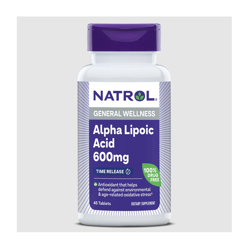Natrol Алфа липоева киселина Удължено Освобождаване 600mg - Антиоксидант х45 Natrol Алфа липоева киселина Удължено Освобождаване 600mg - Антиоксидант х45 Какво представлява Natrol Алфа липоева киселина Удължено Освобождаване? Алфа Липоевата Киселина е ефикасен продукт с мощно антиоксидантно действие, неутрализиращ влиянието на свободните радикали в организма и предпазващ клетките от евентуално увреждане. В своята същност алфа-липоевата киселина представлява мастна киселина, необходима на тялото в процеса на енергийно производство за поддържане на нормалните жизнени функции. В спортно-здравните среди алфа-липоевата киселина се е утвърдила като изключително мощен антиоксидант, фокусирал свойствата си към облекчаване процесите на стареене. Natrol Алфа липоева киселина Удължено Освобождаване Тя взима участие в трансформирането на глюкозата (кръвната захар) в запас от енергия. Алфа-липоевата киселина е сред най-предпочитаните и използвани продукти за увеличаване на мускулната маса при високовъглехидратен режим на хранене. Natrol Алфа липоева киселина Удължено Освобождаване Тази мастна киселина притежава и антиоксидантни свойства и има способността да неутрализира потенциално опасните субстанции – т.нар. ‘свободни радикали’. Уникално свойство, отново присъщо на алфа-липоевата киселина, е това, че тя може да функционира и въздейства както във водна, така и в мастна среда – качество, което не притежават например добре известните антиоксиданти-витамините С и Е. • Неутрализира ‘състаряващия’ ефект, предизвикан от натрупаните в организма свободни радикали • Приемът се препоръчва в случаи на диабет поради свойството да регулира нивата на кръвната захар • Повишава нивата на причинения от напредването на възрастта спад в имунитета • Редуцира възможността от клетъчно увреждане вследствие вредното влияние на свободните радикали • Стимулира производството на енергия • Препоръчителната доза за еднократен дневен прием съдържа 600 mg алфа- липоева киселина Начин на употреба на Natrol Алфа липоева киселина Удължено Освобождаване: Приемайте по 1 капсула/таблетка веднъж дневно, по време на хранене. За Natrol Natrol – водеща марка в областта на здравословните добавки, позната с научно обоснованите си формули и висококачествените си продукти. Natrol съчетава дългогодишен опит с модерни изследователски методи, за да разработва добавки, които подпомагат оптималното здраве, енергия и умствена активност. Natrol Алфа липоева киселина Удължено Освобождаване Ключът към успеха на Natrol е в строгия контрол на качеството и внимателния подбор на съставките. Всеки продукт преминава през редица тестове, за да се гарантира неговата чистота, ефективност и безопасност. Марката инвестира значителни ресурси в научни изследвания, което позволява непрекъснато усъвършенстване на формулите и внедряване на иновативни технологии в производството. Natrol Алфа липоева киселина Удължено Освобождаване Изборът на Natrol означава доверие в доказани научни принципи и отдаденост към подобряване на качеството на живот. Продуктите на Natrol са създадени, за да отговорят на нуждите на съвременния потребител, предоставяйки ефективна поддръжка за имунната система, енергийния баланс и общото благосъстояние. Natrol Алфа липоева киселина Удължено Освобождаване Защо да изберете Аптеката Oнлайн? В Аптеката Онлайн може да се насладите на богата гама от медикаменти, хранителни добавки и други здравни продукти. Включително можете да намерите разнообразие от продукти за профилактика и лечение на сезонни заболявания като грип и настинки. Нашата аптека се стреми да предложи на клиентите не само достъпни цени, но и качествени продукти, които да помогнат за укрепване на имунитета и здравето като цяло. Лоялна Програма Освен това, в Аптеката Онлайн предлагаме и специална лоялна програма.,Тя важи за всички продукти дори и намалените. Чрез нея събирате точки при всяка покупка. Тези точки можете да използвате за намаления при следващи покупки, условията може да разгледате в страницата ни за лоялна програма. Трупате точки само, ако сте вписани в своя профил. Допълнителни предимства С пазаруването в Аптеката Онлайн получавате допълнителни предимства като безплатна доставка при определени поръчки и възможността да пазарувате по всяко време на денонощието, без да се съобразявате с работно време. Това ви осигурява максимално удобство и бърз достъп до продуктите, от които се нуждаете. Ние сме до теб! Ние разбираме важността на качествената грижа за здравето и затова нашите продукти са внимателно подбрани и с доказана ефективност. В Аптеката Онлайн ще намерите всичко необходимо за вашето здраве на едно място, независимо дали става дума за витамини, минерали, лекарства или продукти за козметична грижа. Изберете Аптеката Онлайн за надеждност, удобство и сигурност при пазаруването на здравни продукти!