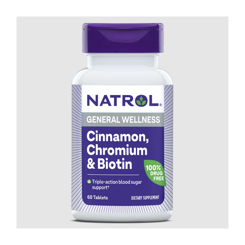 Natrol Канела-Хром-Биотин 60 таблетки Какво представлява Natrol Канела-Хром-Биотин? Продуктът предоставя активна формула с тройно действие – екстракт от канела, биотин и хром пиколинат (Chromax). Natrol Канела Биотин Хром оптимизира правилното протичане на мастния, белтъчния и въглехидратния метаболизъм. Една от ключовите функции на продукта е да съдейства за поддържането на здравословните нива на кръвната захар в организма. Съдържащият се в неговата формула екстракт от канела притежава изявен антиоксидантен ефект. За извличането на канеления екстракт се прилага познатият като водна/алкохолна екстракция метод. Алкохолът има способността да съхранява целостта на съдържащите се в канелата активни съставки, както и да спомага за тяхното балансирано освобождаване. Natrol Канела-Хром-Биотин В края на манипулационния процес алкохолът се отстранява чрез филтрация на крайния продукт. Наличният в съдържанието на продукта биотин принадлежи към витамините от В-група, и е известен още като витамин В7. Той съдейства за правилното протичане на химични реакции от особено значение за метаболизма. Свойството на биотина да активира ключови за преработването на енергия ензими осезаемо увеличава нивата на енергичност и тонус. Natrol Канела-Хром-Биотин Третият компонент, включен във формулата на продукта, е минералът хром. Неговата основна роля се състои в контрола на кръвната захар. Участвайки в производството на ‘глюкозно-толерантния фактор’, хромът се оказва неразривно свързан и с активизиране действието на инсулина в човешкото тяло. •    Ефективно подпомага мастния, въглехидратния и белтъчния метаболизъм •    Поддържа баланса на кръвната захар в организма •    Препоръчителната доза за еднократен прием съдържа 1,500mcg биотин, 100mcg хром и 500mcg екстракт от канела Начин на употреба на Natrol Канела-Хром-Биотин: Приемайте по 1 таблетка два пъти дневно, по време на хранене. За Natrol Natrol – водеща марка в областта на здравословните добавки, позната с научно обоснованите си формули и висококачествените си продукти. Natrol съчетава дългогодишен опит с модерни изследователски методи, за да разработва добавки, които подпомагат оптималното здраве, енергия и умствена активност.Natrol Канела-Хром-Биотин Ключът към успеха на Natrol е в строгия контрол на качеството и внимателния подбор на съставките. Всеки продукт преминава през редица тестове, за да се гарантира неговата чистота, ефективност и безопасност. Марката инвестира значителни ресурси в научни изследвания, което позволява непрекъснато усъвършенстване на формулите и внедряване на иновативни технологии в производството. Natrol Канела-Хром-Биотин Изборът на Natrol означава доверие в доказани научни принципи и отдаденост към подобряване на качеството на живот. Продуктите на Natrol са създадени, за да отговорят на нуждите на съвременния потребител, предоставяйки ефективна поддръжка за имунната система, енергийния баланс и общото благосъстояние. Natrol Канела-Хром-Биотин Защо да изберете Аптеката Oнлайн? В Аптеката Онлайн може да се насладите на богата гама от медикаменти, хранителни добавки и други здравни продукти. Включително можете да намерите разнообразие от продукти за профилактика и лечение на сезонни заболявания като грип и настинки. Нашата аптека се стреми да предложи на клиентите не само достъпни цени, но и качествени продукти, които да помогнат за укрепване на имунитета и здравето като цяло. Лоялна Програма Освен това, в Аптеката Онлайн предлагаме и специална лоялна програма.,Тя важи за всички продукти дори и намалените. Чрез нея събирате точки при всяка покупка. Тези точки можете да използвате за намаления при следващи покупки, условията може да разгледате в страницата ни за лоялна програма. Трупате точки само, ако сте вписани в своя профил. Допълнителни предимства С пазаруването в Аптеката Онлайн получавате допълнителни предимства като безплатна доставка при определени поръчки и възможността да пазарувате по всяко време на денонощието, без да се съобразявате с работно време. Това ви осигурява максимално удобство и бърз достъп до продуктите, от които се нуждаете. Ние сме до теб! Ние разбираме важността на качествената грижа за здравето и затова нашите продукти са внимателно подбрани и с доказана ефективност. В Аптеката Онлайн ще намерите всичко необходимо за вашето здраве на едно място, независимо дали става дума за витамини, минерали, лекарства или продукти за козметична грижа. Изберете Аптеката Онлайн за надеждност, удобство и сигурност при пазаруването на здравни продукти!