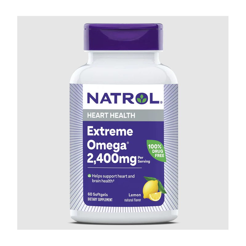 natrol-extreme-omega.png Какво представлява Natrol Омега 3 Extreme 2400mg? Приемът на Natrol Омега 3 Extreme съдейства за поддържане на добро здраве на сърдечно-съдовата система и ставите, подобрява познавателните възможности на мозъка и балансира нивата на настроението. Тези негови свойства се дължат на висококачественото рибено масло, което се съдържа в продуктовия състав. Притежаваща свеж натурален вкус на лимон, дневната доза Natrol Extreme Omega осигурява здравословна комбинация от 646 mg EPA и 430 mg DHA – мастни киселини с незаменим принос в поддържането на здравословен баланс в организма. Ежедневният прием на омега-3 мастни киселини е жизненонеобходим за нормалното функциониране на целия организъм. Основната им функция се състои в редуциране нивата на триглицеридите, като по този начин те оказват мощна протекция на цялата сърдечно-съдова система. Тяхното набавяне успешно може да се осигури чрез приемането на Natrol Омега 3 Extreme, чието съдържание е базирано на мастните киселини в рибеното масло. Научни изследвания единодушно установяват богатото наличие на омега-3 мастни киселини именно във високо пречистеното рибено масло. Използваният от Natrol технологичен процес на производство осигурява максимално висока чистота на Natrol Омега 3 Extreme, върхово качество и елиминиране на всякакви следи от пестициди, хлорни съединения и тежки метали. Natrol Омега 3 Extreme 2400mg помага за: • Съдейства за нормалната дейност на сърдечно-съдовата система; • Активно участва в регулирането на кръвното налягане; • Подпомага превенцията от развиване на сърдечно-съдови заболявания; • Поддържа целостта, здравината и правилното функциониране на ставите; • Препоръчителната доза за еднократен прием съдържа 2,400mg омега-3 мастни киселини от пречистено рибено масло. Начин на употреба на Natrol Омега 3 Extreme: Приемайте по 2 гел-капсули Natrol Омега 3 Extreme веднъж дневно, по време на хранене. За Natrol Natrol – водеща марка в областта на здравословните добавки, позната с научно обоснованите си формули и висококачествените си продукти. Natrol съчетава дългогодишен опит с модерни изследователски методи, за да разработва добавки, които подпомагат оптималното здраве, енергия и умствена активност. Ключът към успеха на Natrol е в строгия контрол на качеството и внимателния подбор на съставките. Всеки продукт преминава през редица тестове, за да се гарантира неговата чистота, ефективност и безопасност. Марката инвестира значителни ресурси в научни изследвания, което позволява непрекъснато усъвършенстване на формулите и внедряване на иновативни технологии в производството. Изборът на Natrol означава доверие в доказани научни принципи и отдаденост към подобряване на качеството на живот. Продуктите на Natrol са създадени, за да отговорят на нуждите на съвременния потребител, предоставяйки ефективна поддръжка за имунната система, енергийния баланс и общото благосъстояние. Защо да изберете Аптеката Oнлайн? В Аптеката Онлайн може да се насладите на богата гама от медикаменти, хранителни добавки и други здравни продукти. Включително можете да намерите разнообразие от продукти за профилактика и лечение на сезонни заболявания като грип и настинки. Нашата аптека се стреми да предложи на клиентите не само достъпни цени, но и качествени продукти, които да помогнат за укрепване на имунитета и здравето като цяло. Лоялна Програма Освен това, в Аптеката Онлайн предлагаме и специална лоялна програма. Тя важи за всички продукти дори и намалените. Чрез нея събирате точки при всяка покупка. Тези точки можете да използвате за намаления при следващи покупки, условията може да разгледате в страницата ни за лоялна програма. Трупате точки само, ако сте вписани в своя профил. Допълнителни предимства С пазаруването в Аптеката Онлайн получавате допълнителни предимства като безплатна доставка при определени поръчки и възможността да пазарувате по всяко време на денонощието, без да се съобразявате с работно време. Това ви осигурява максимално удобство и бърз достъп до продуктите, от които се нуждаете. Ние сме до теб! Ние разбираме важността на качествената грижа за здравето и затова нашите продукти са внимателно подбрани и с доказана ефективност. В Аптеката Онлайн ще намерите всичко необходимо за вашето здраве на едно място, независимо дали става дума за витамини, минерали, лекарства или продукти за козметична грижа. Изберете Аптеката Онлайн за надеждност, удобство и сигурност при пазаруването на здравни продукти!
