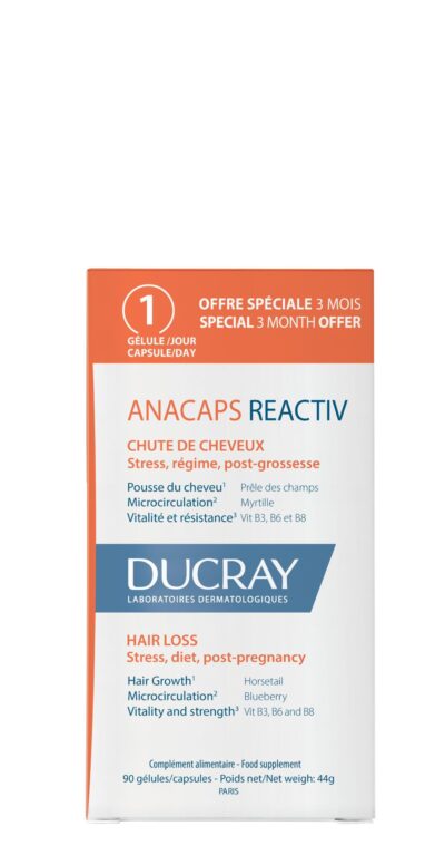 Ducray  Хранителна добавка за коса и нокти ANACAPS REACTIV/АНАКАПС РЕАКТИВ x 30 caps - Image 3
